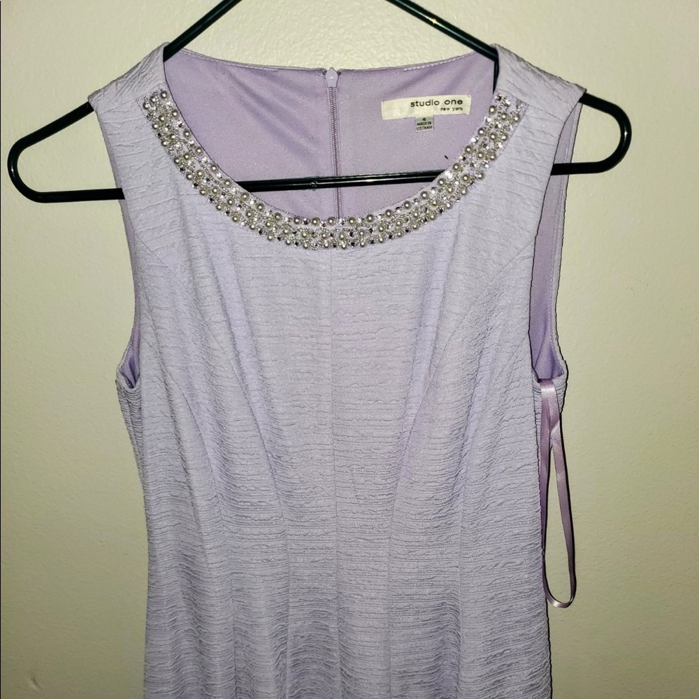 Purple evening dress